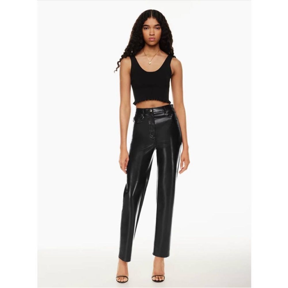 Wilfred melina high rise straight vegan leather pants 6 - Picture 1 of 11